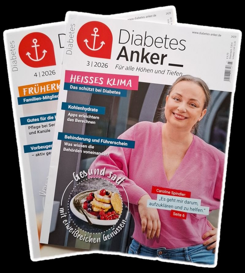 Titelbilder von zwei Ausgaben Diabetes-Anker © Diabetikerbund Bayern e.V.